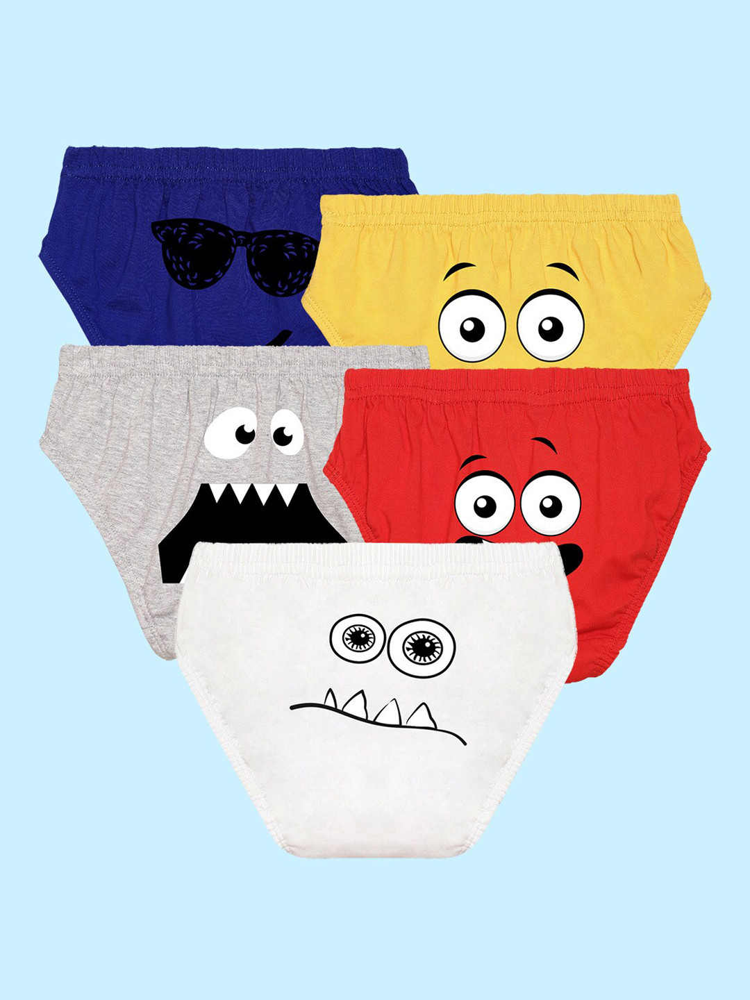 NUSYL Boys Pack Of 5 Printed Basic Briefs NUBCBRFPO5.0022