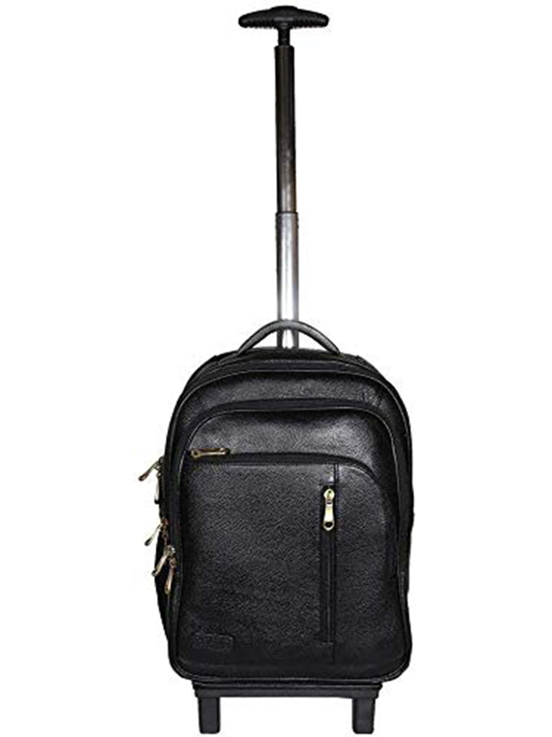 RICHSIGN Textured Leather Laptop Cabin Trolley Backpack