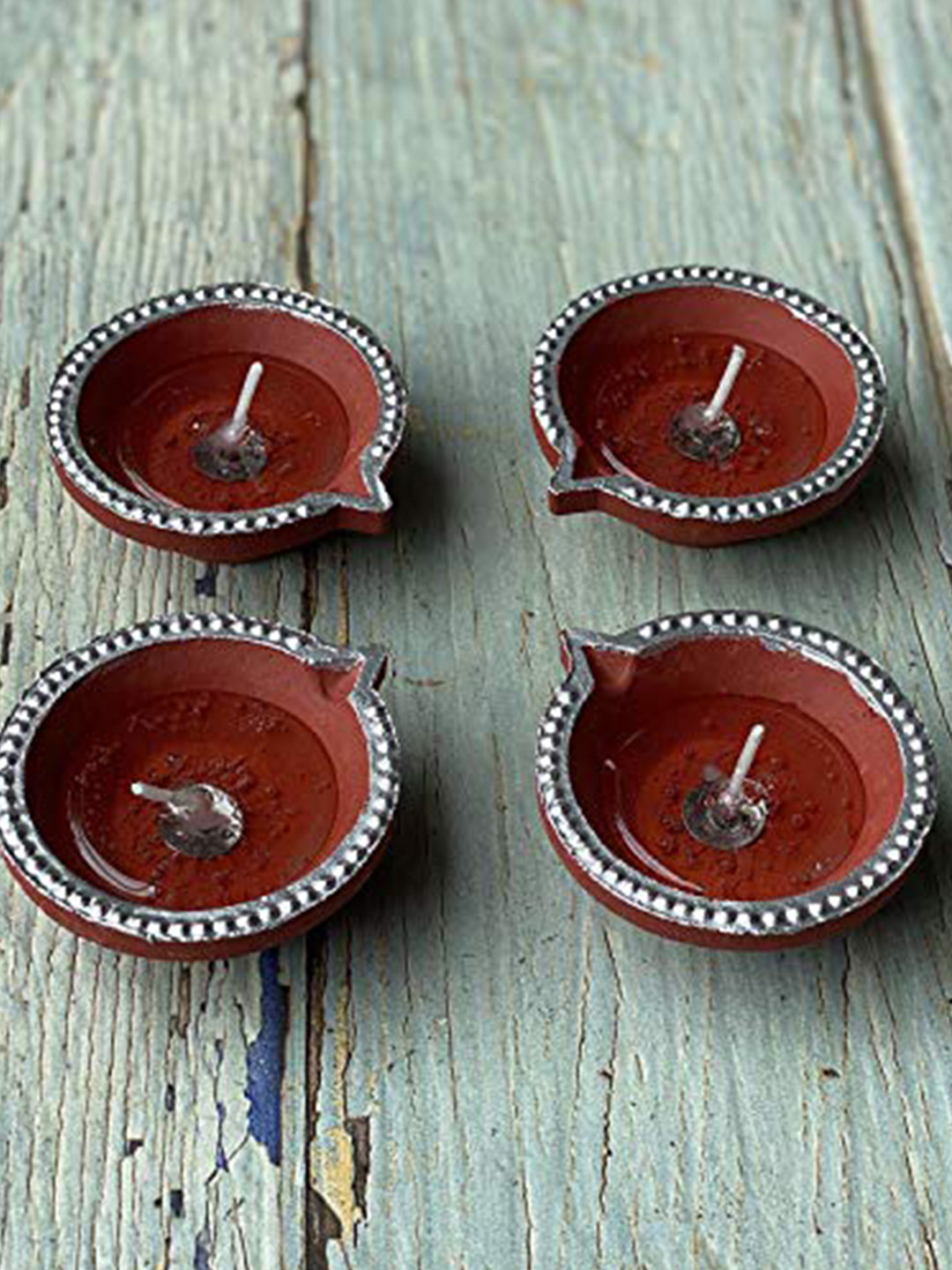 Ariana Set of 4 Brown Colour Terracotta Diya Candles