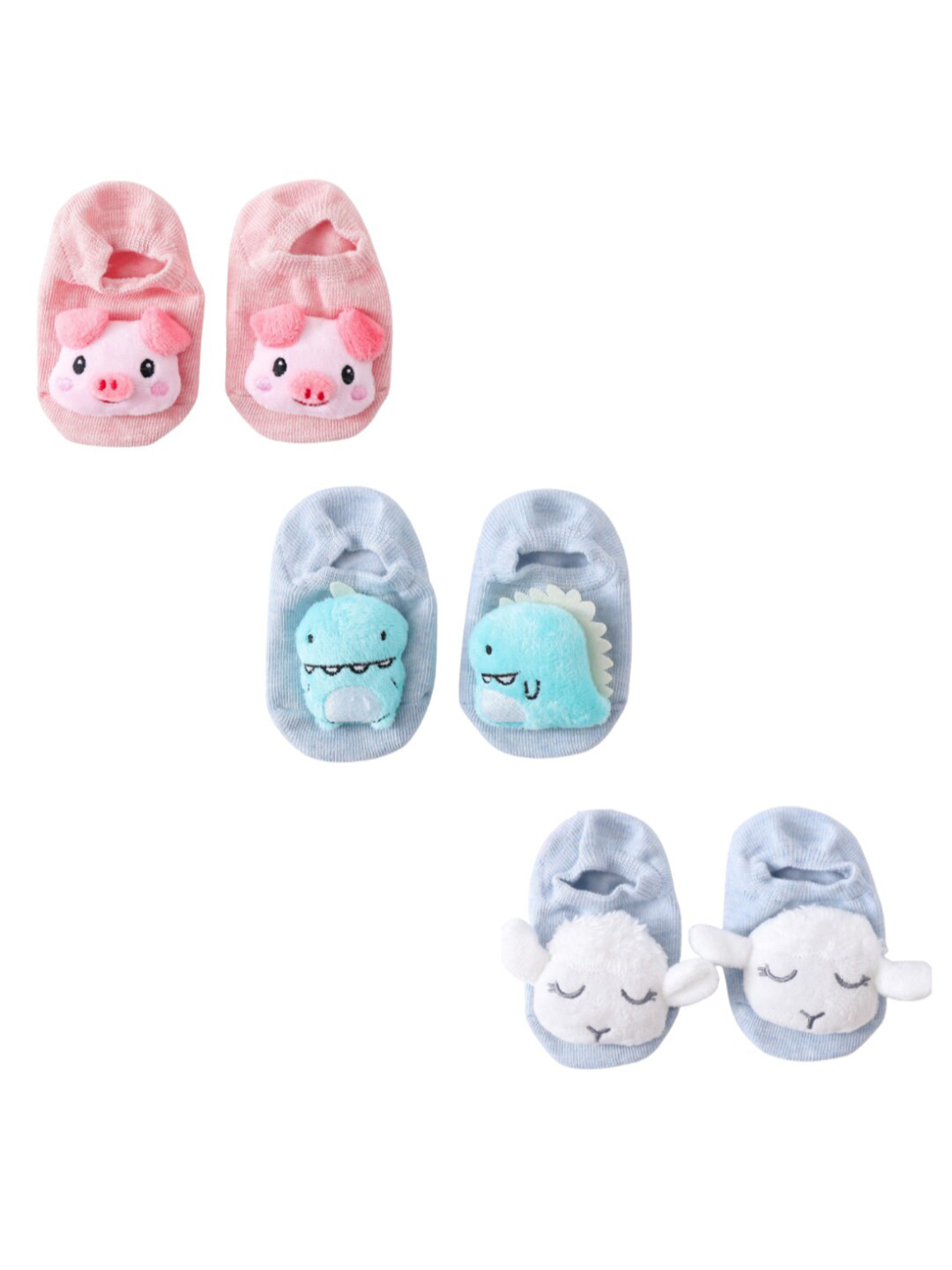 iSWEVEN Infant Pack of 3 Patterned Cotton Socks