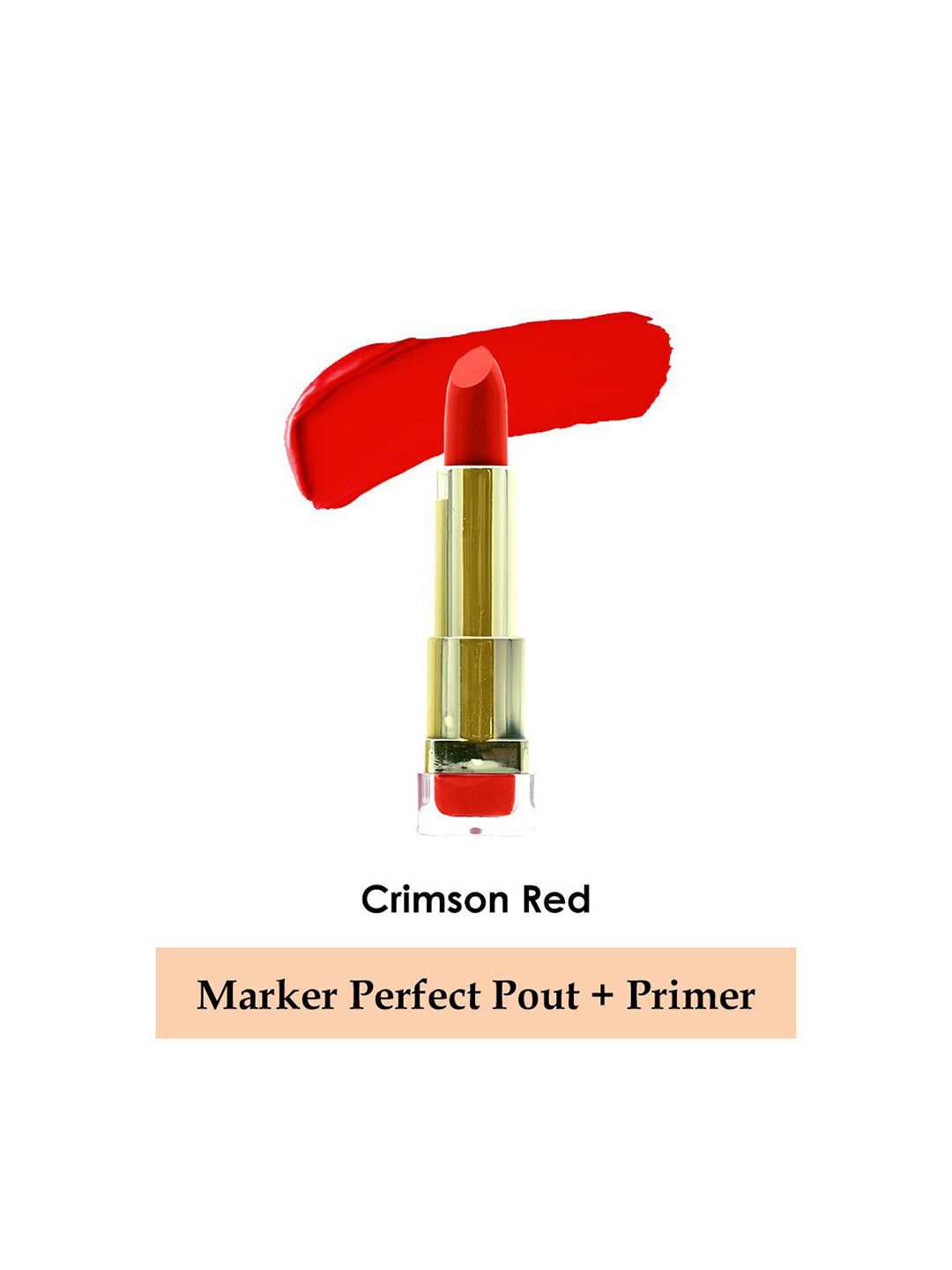 BeautyRelay Long Lasting Perfect Pout & Primer Lipstick 3.5 g - Crimson Red