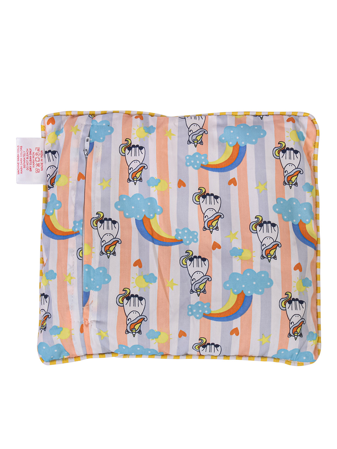 Enfance MAI-90028 Orange Cartoon Characters Cotton Adjustable Medium Mustard Seeds Baby Pillow-20 x 20 x 20 cm