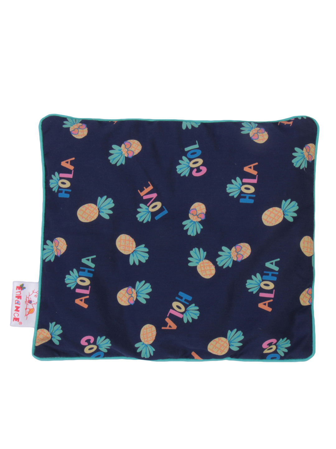 Enfance MAI-90029 Navy Blue Graphic Cotton Medium Mustard Seeds Baby Pillow-20 x 20 x 20 cm