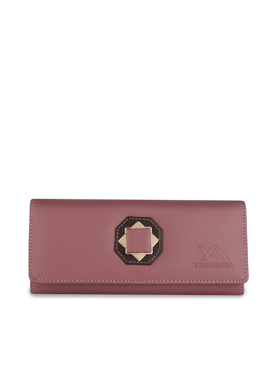 YESSBENZA Peach Bow Detail Envelope Clutch