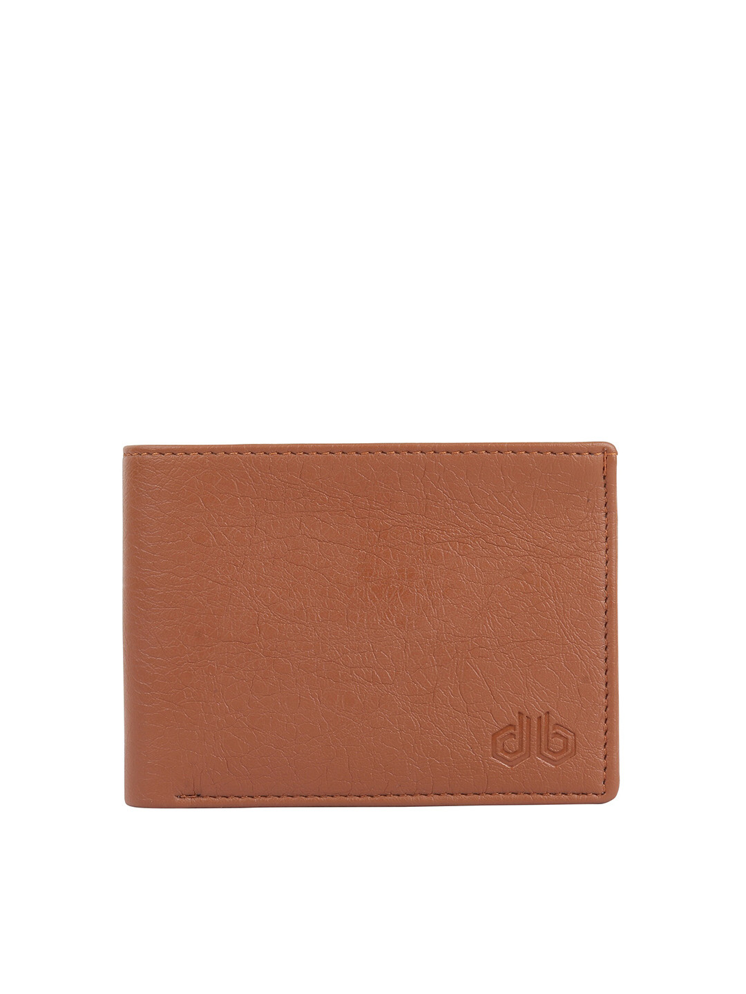 Designer Bugs Men Tan Textured Leather Two Fold Wallet