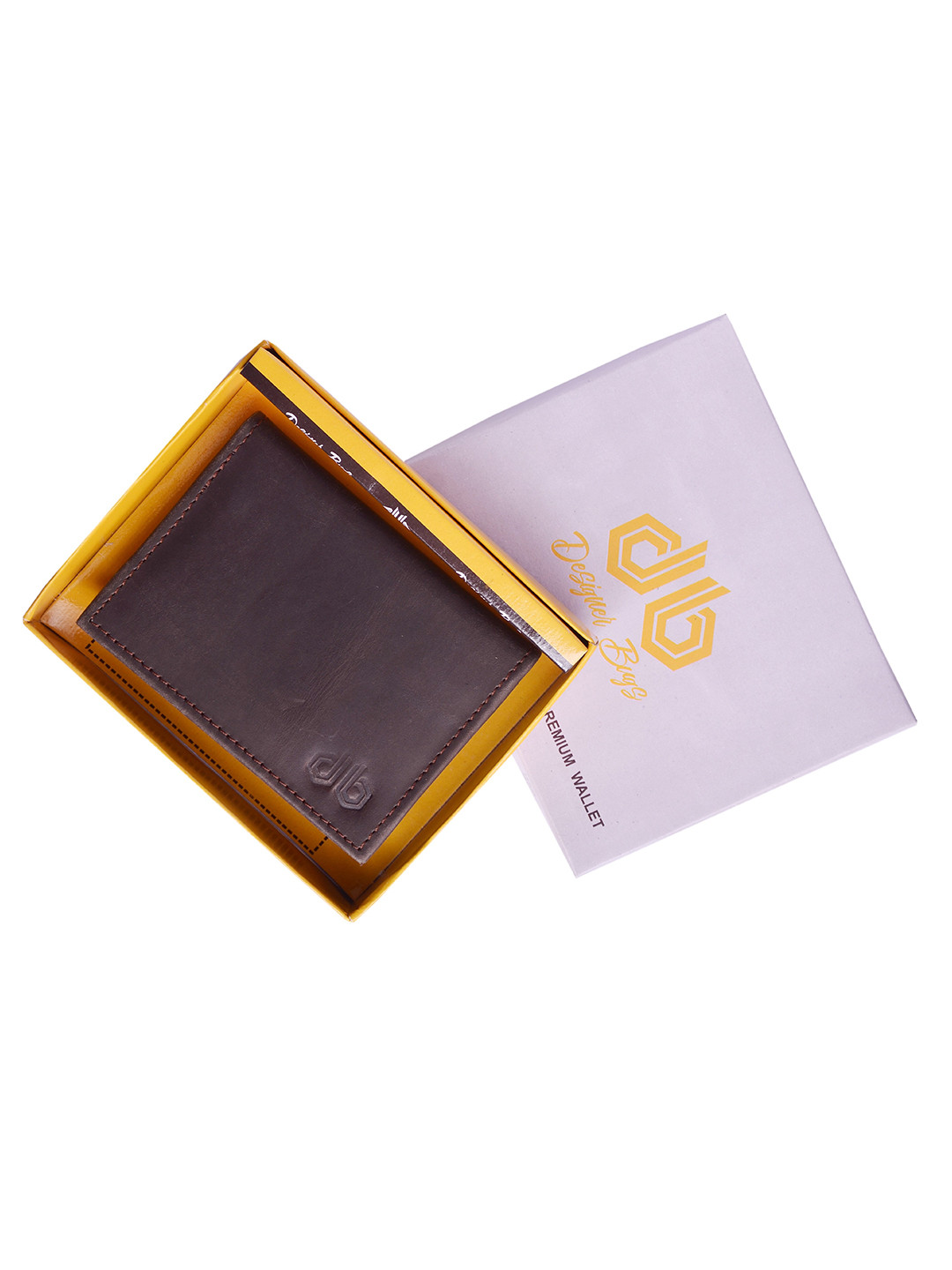Designer Bugs Men Brown Leather Two Fold Wallet