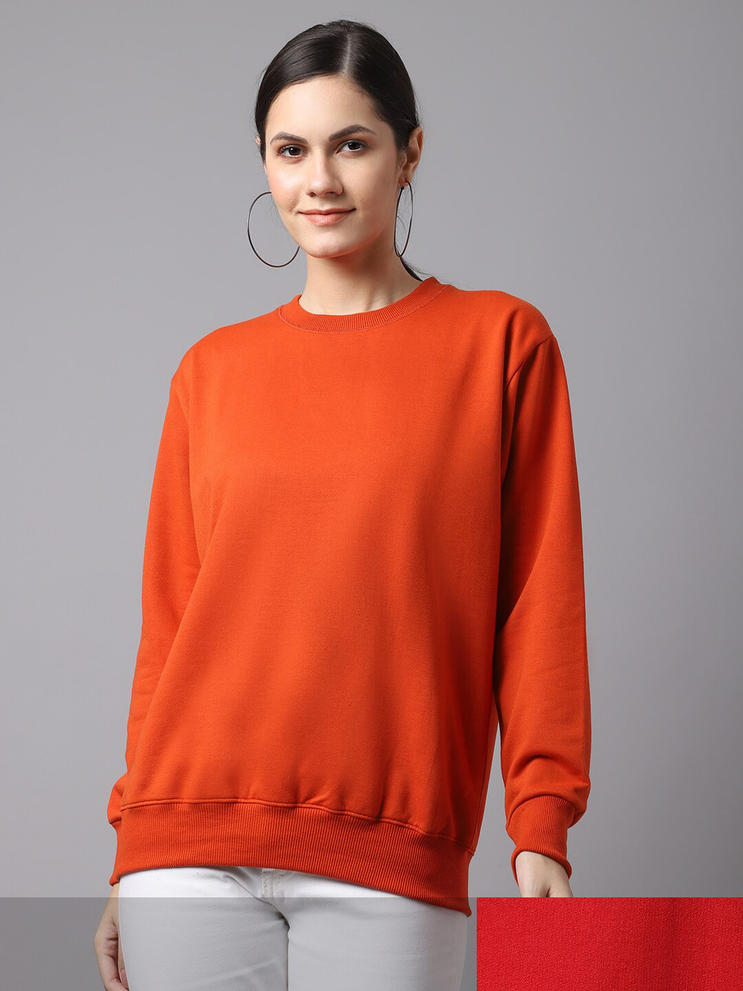 MACK JONNEY Women Pack Of 2Red & Orange Sweatshirt