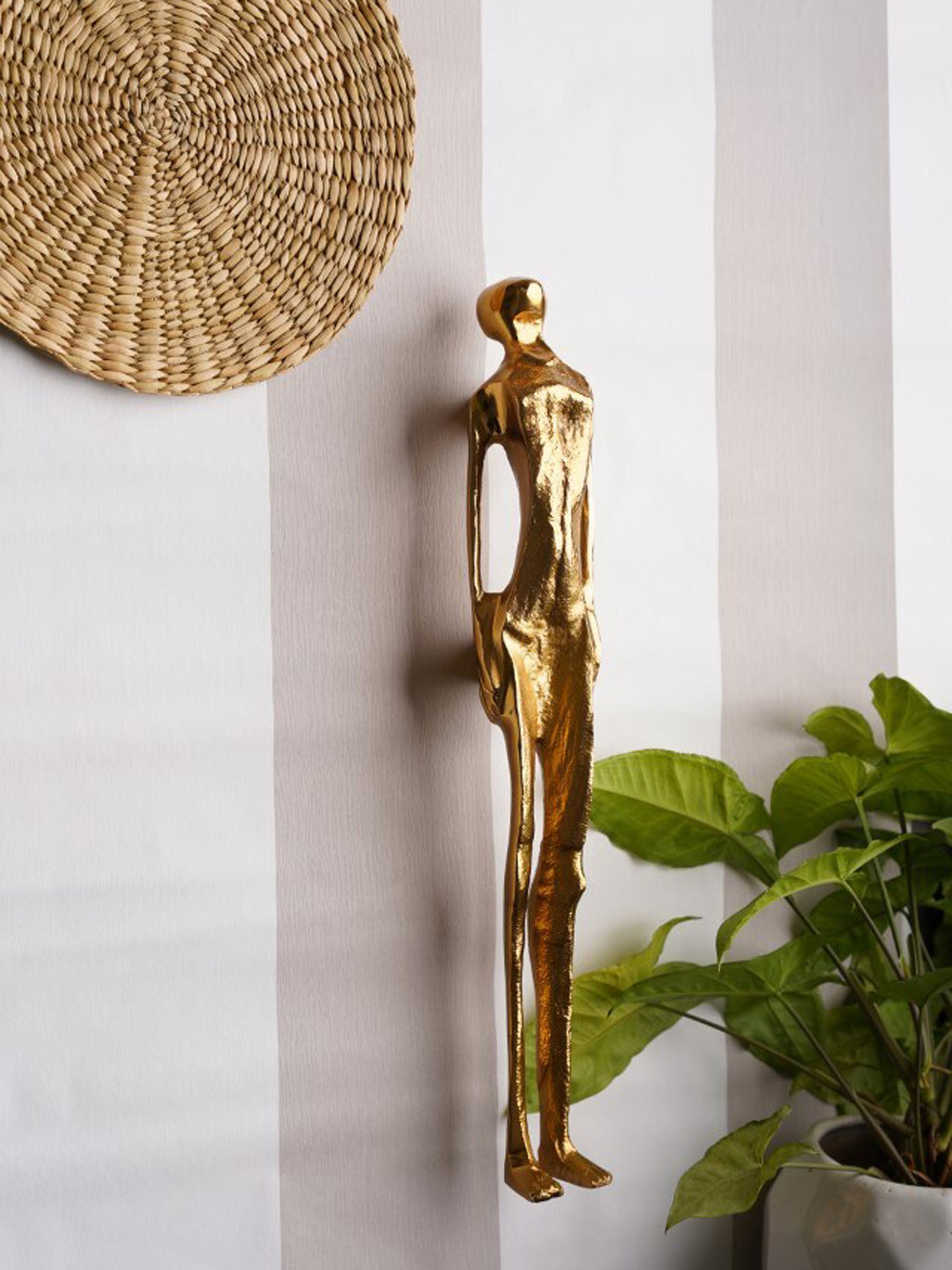 Folkstorys Gradient Metal Glossy Hanging Hall Abstract Wall Decor-17In