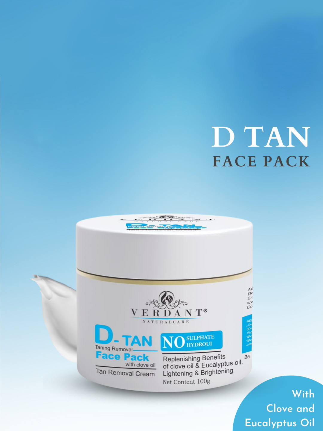 Verdant Natural Care D-Tan and Tan Removal Face Pack 100g