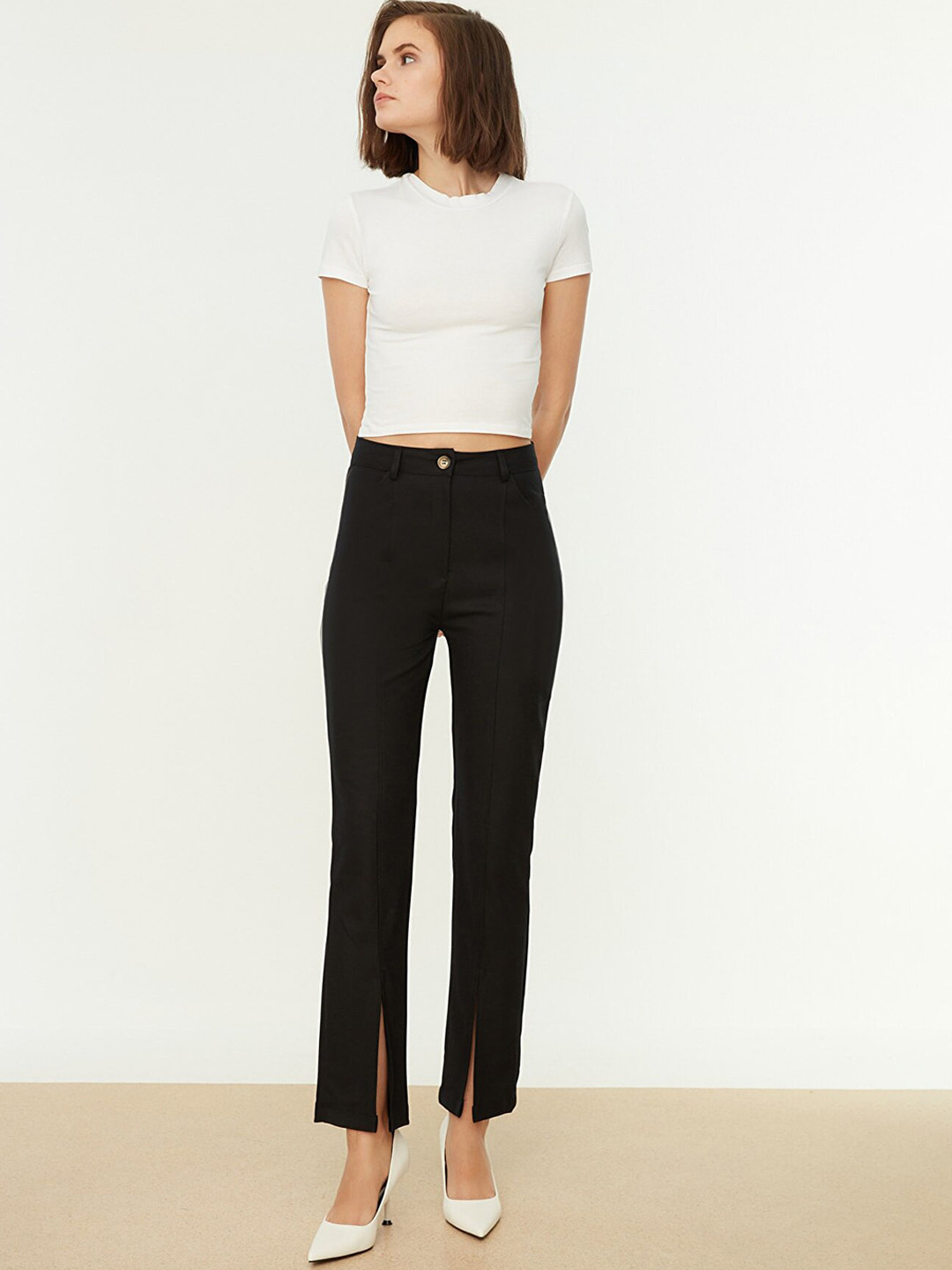 Trendyol Women Black Formal Trousers