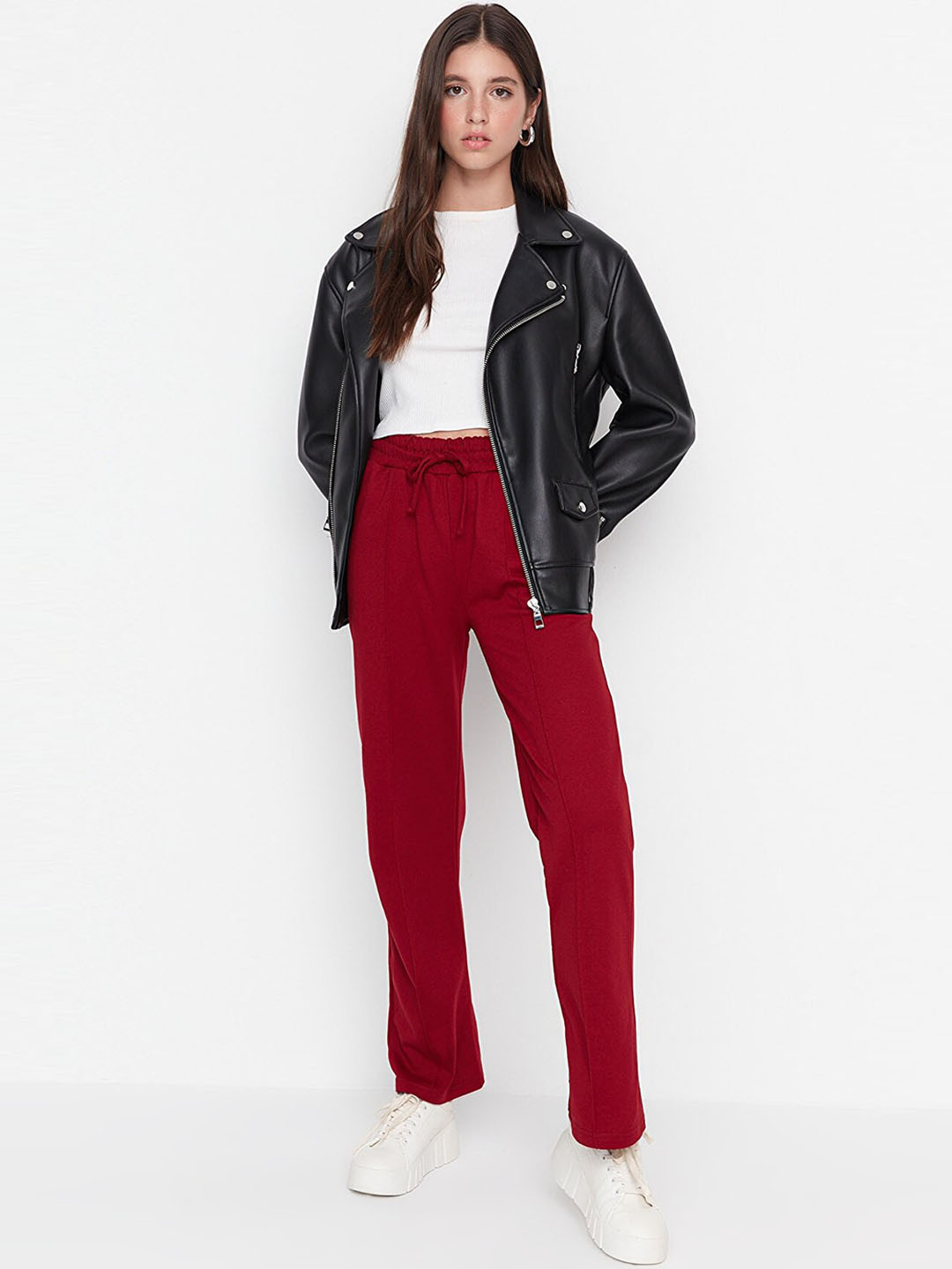 Trendyol Women Burgundy Trousers