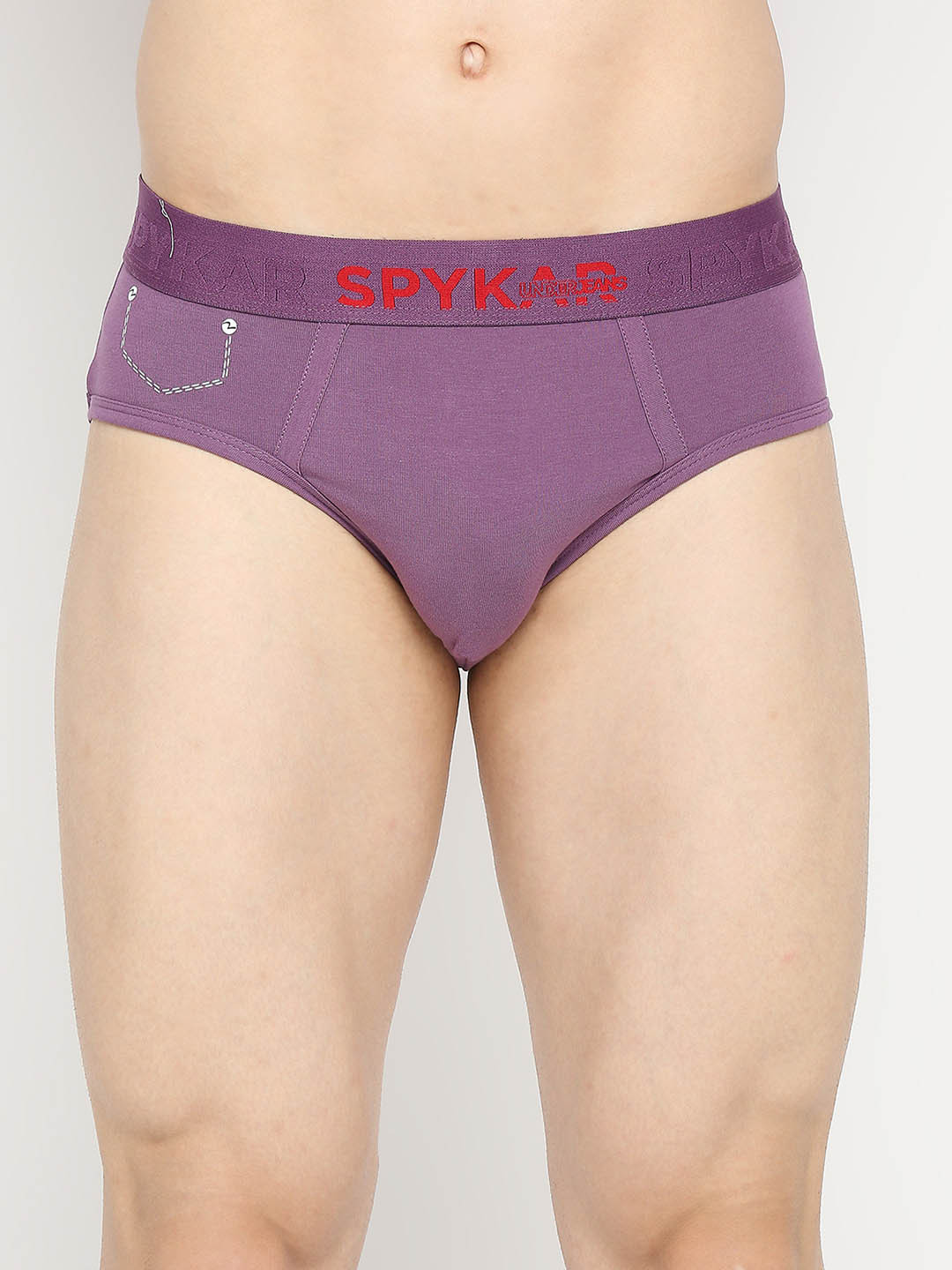 UnderJeans by Spykar Men Dull Purple Solid Anti-Bacterial Basic Briefs UJNPBS007DULLPURPLE