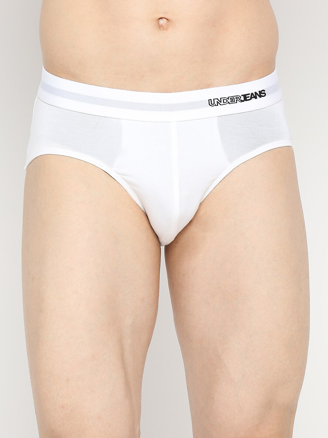 UnderJeans by Spykar Men White Solid Basic Briefs
