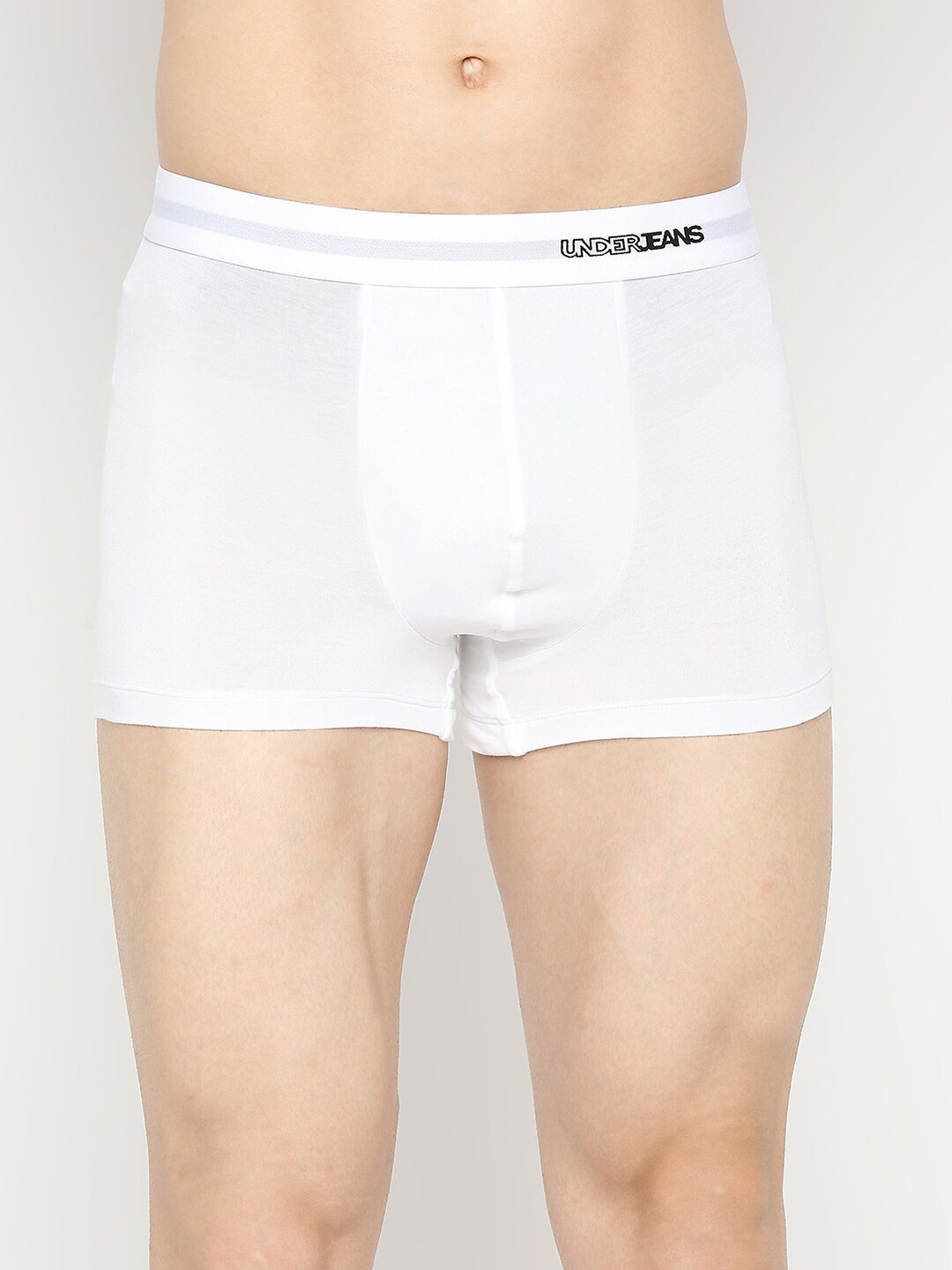 UnderJeans by Spykar Men White Solid Modal Trunk- UJNPTS044