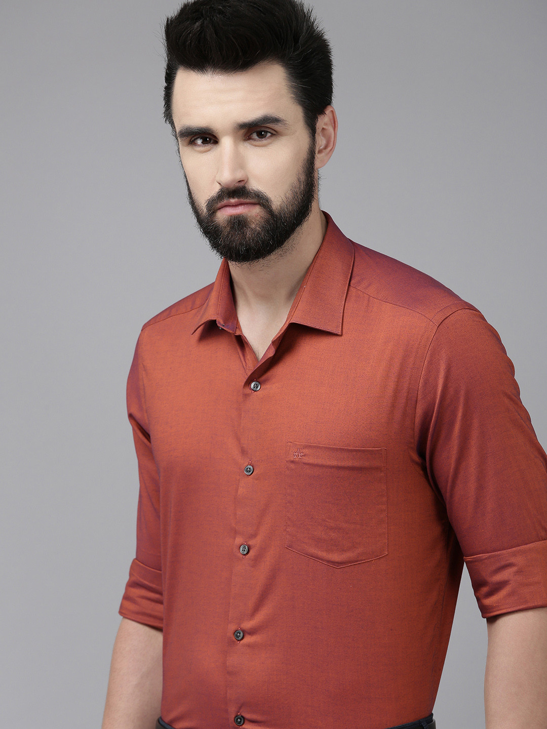 Arrow Men Red Solid Original Slim Fit Pure Cotton Formal Shirt