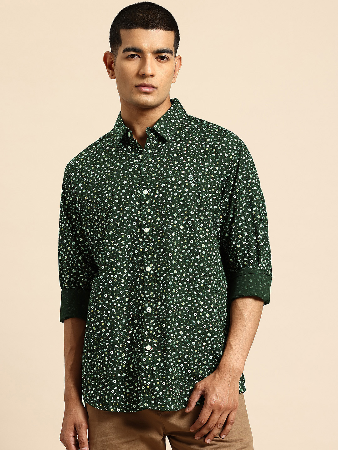 Being Human Slim Fit Floral Printed Casual Shirt