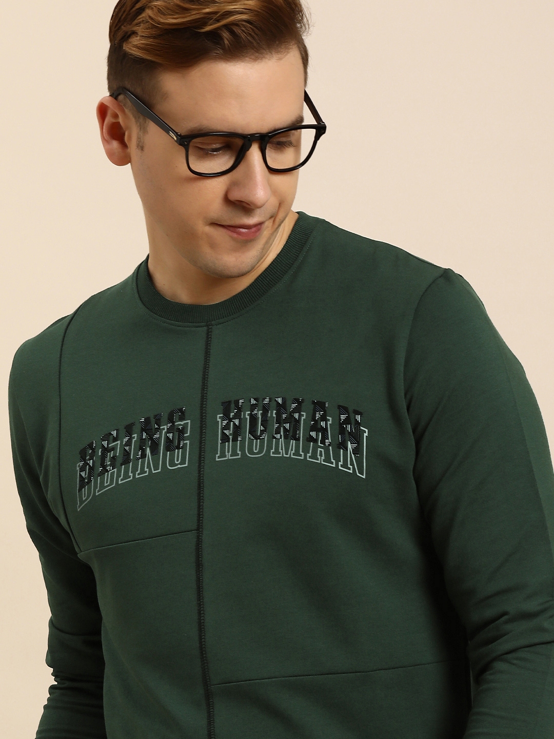 Being Human Men Brand Logo Printed Pullover Sweatshirt