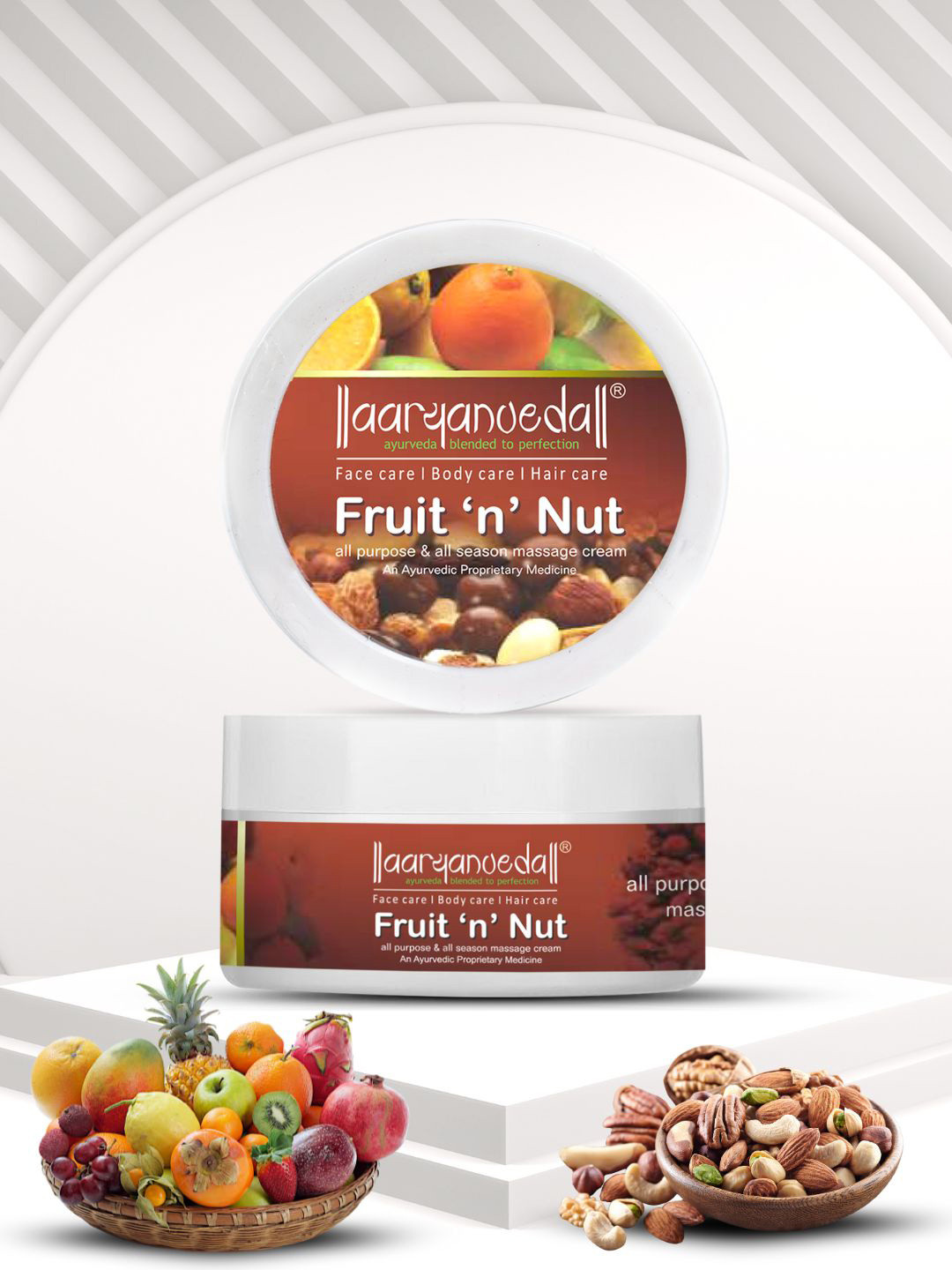 Aryanveda Set of 2 Fruit n Nut All-Purpose & All-Season Massage Cream -200 g Each