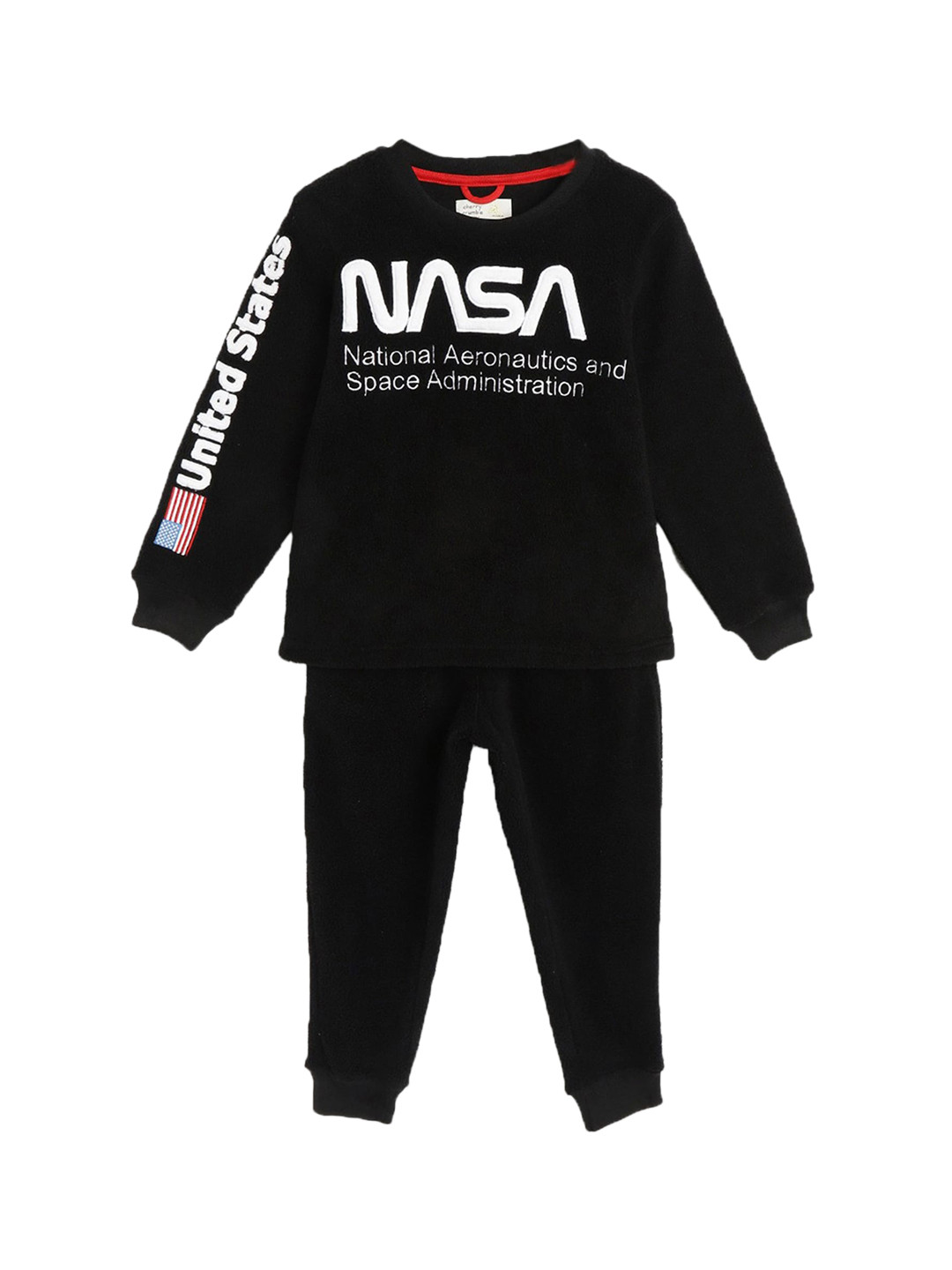 Cherry Crumble Kids Black & White Printed Night suit WSD2-UNSUIT-5834BL