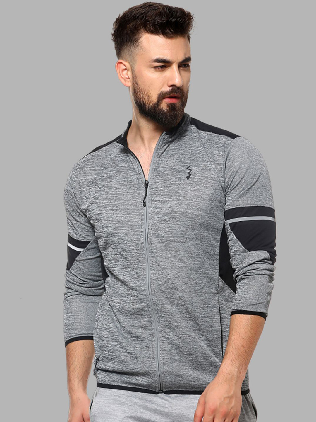 CAHOOT Men Grey Windcheater Outdoor Sporty Jacket