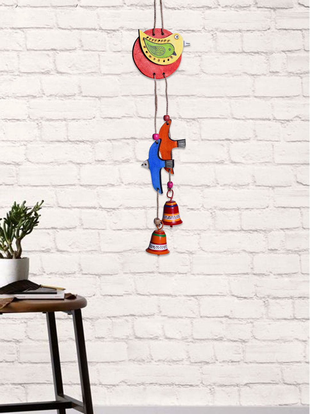 Unravel India Beautiful Bird Bamboo Hanging Hall Decorative Bird Cage-20In