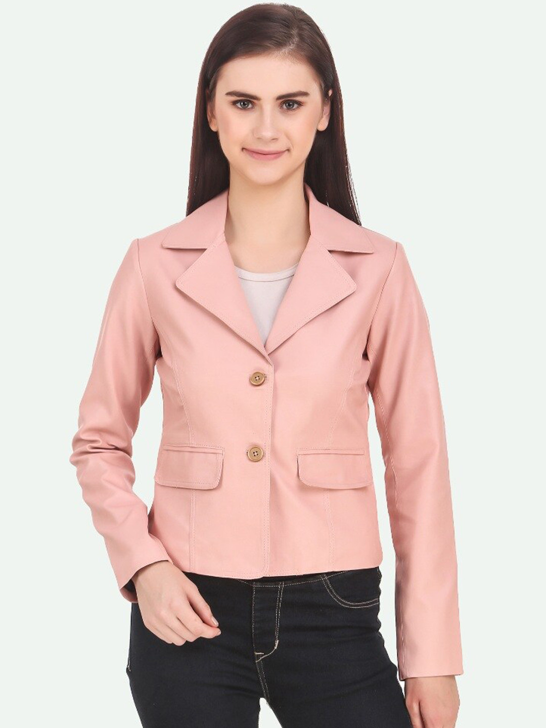 Leather Retail Women Pink Leather Jacket