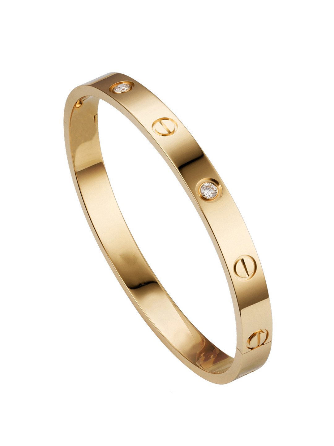 Designs By Jewels Galaxy Women Gold-Toned American Diamond Gold-Plated Kada Bracelet