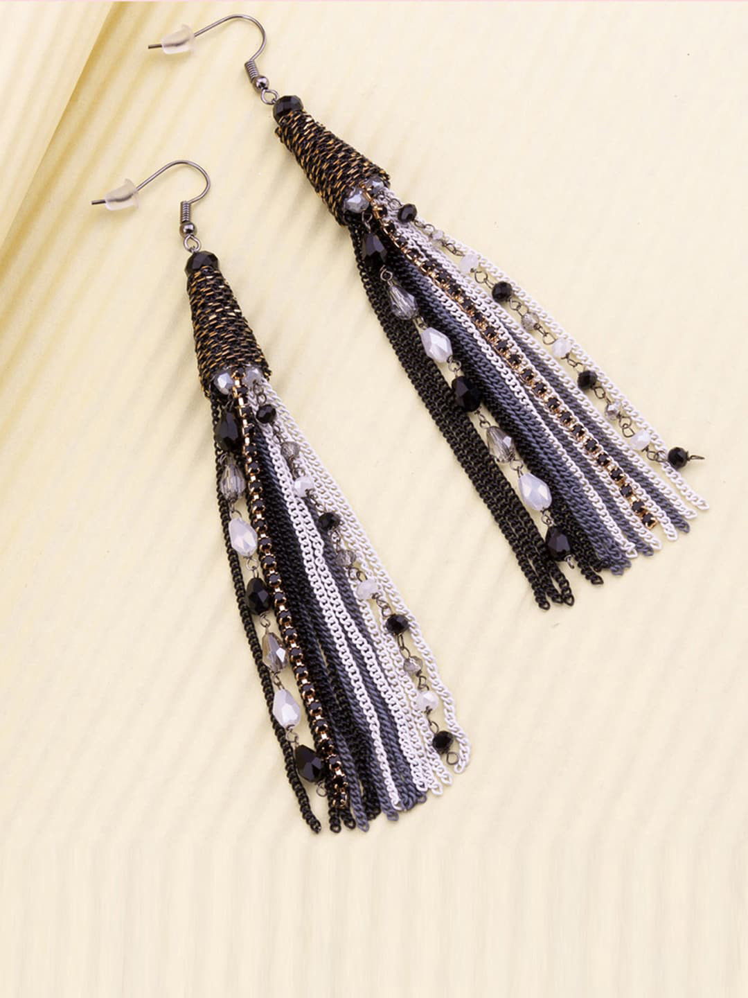 Designs By Jewels Galaxy Black & Purple Contemporary Drop Earrings