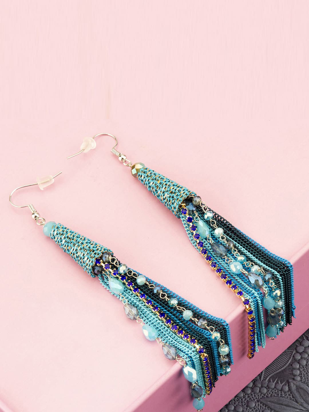 Designs By Jewels Galaxy Blue Contemporary Hoop Earrings