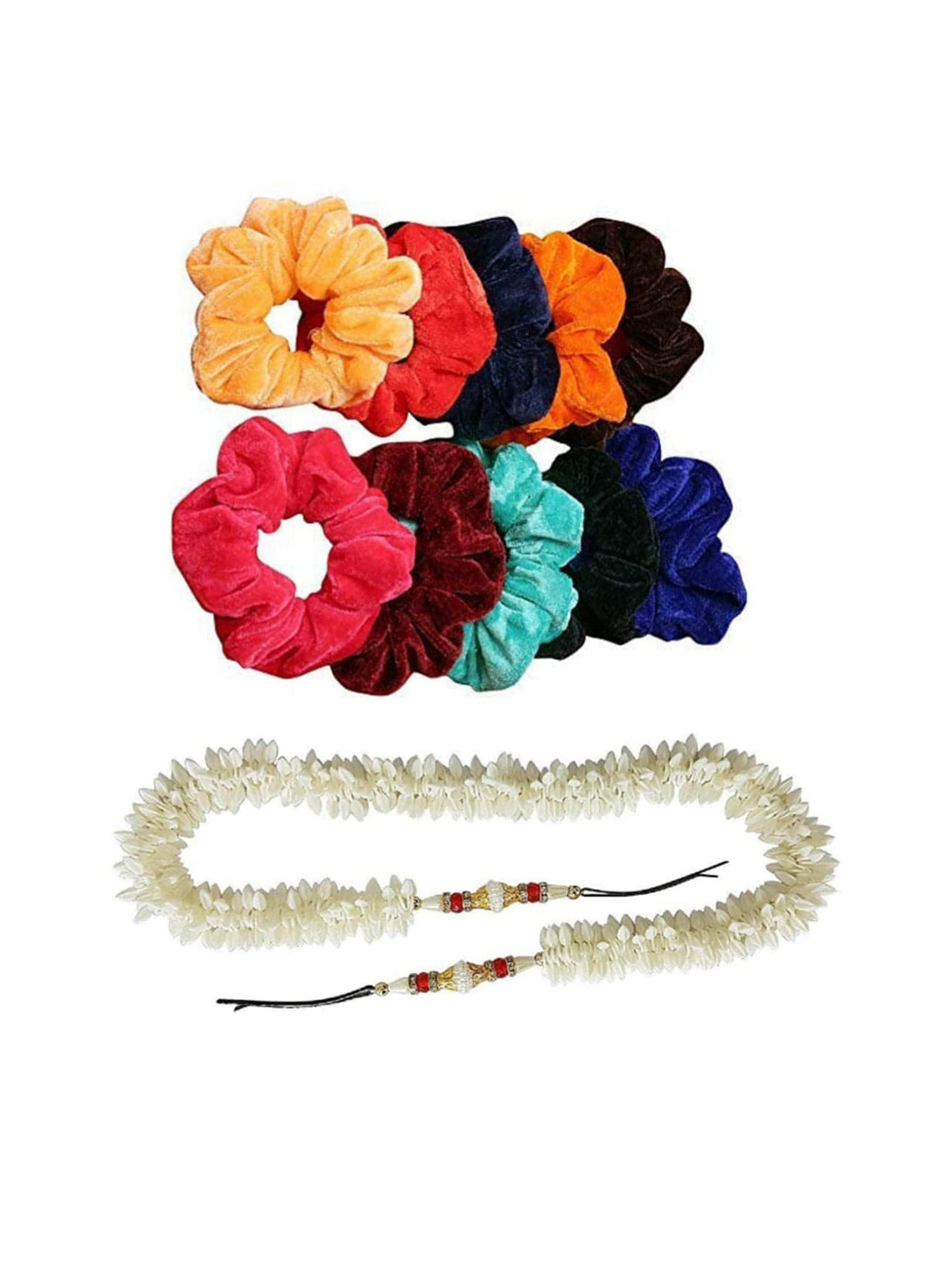 CHRONEX Set Of 13 Scrunchies With Gajra