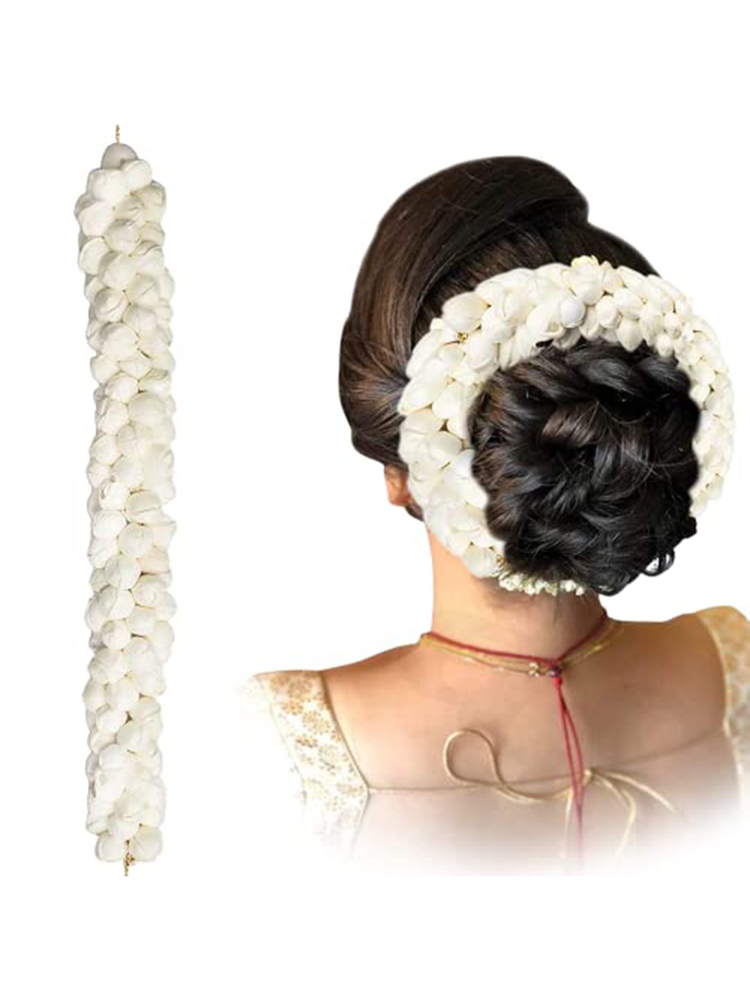 CHRONEX Set Of 2 White Gajra