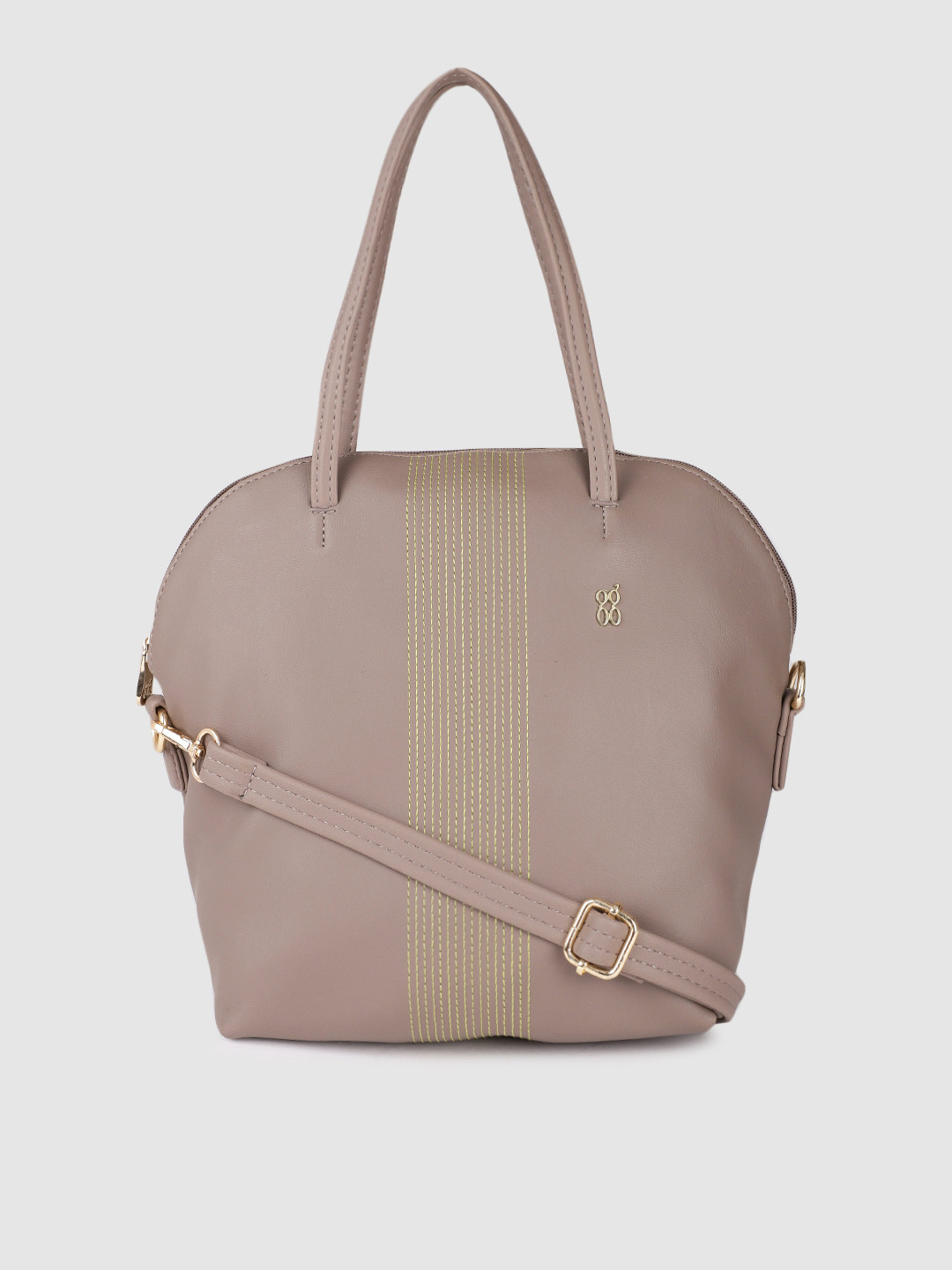 Baggit Grey Striped Handheld Bag