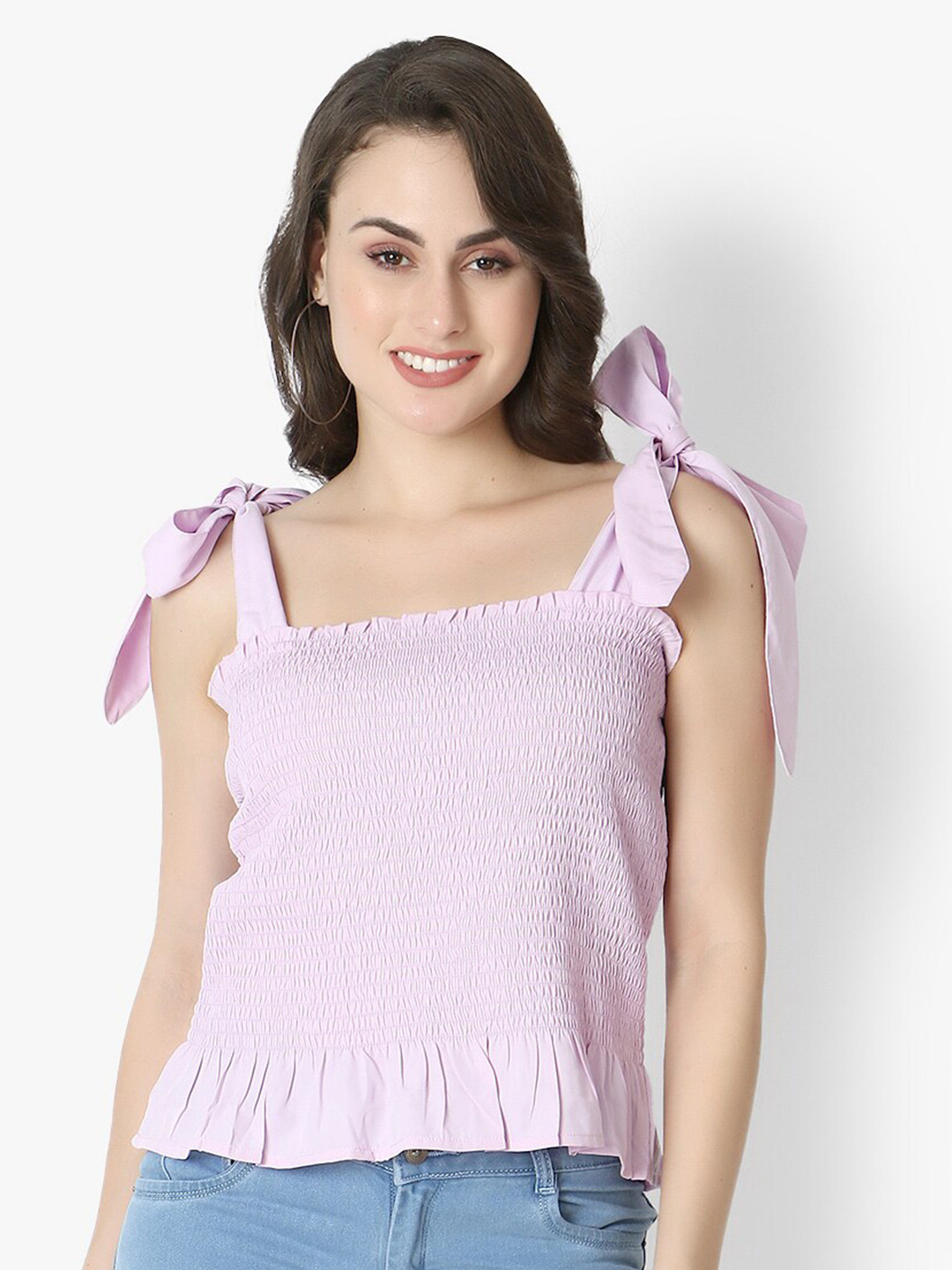 Again fashions Purple Smocked Top
