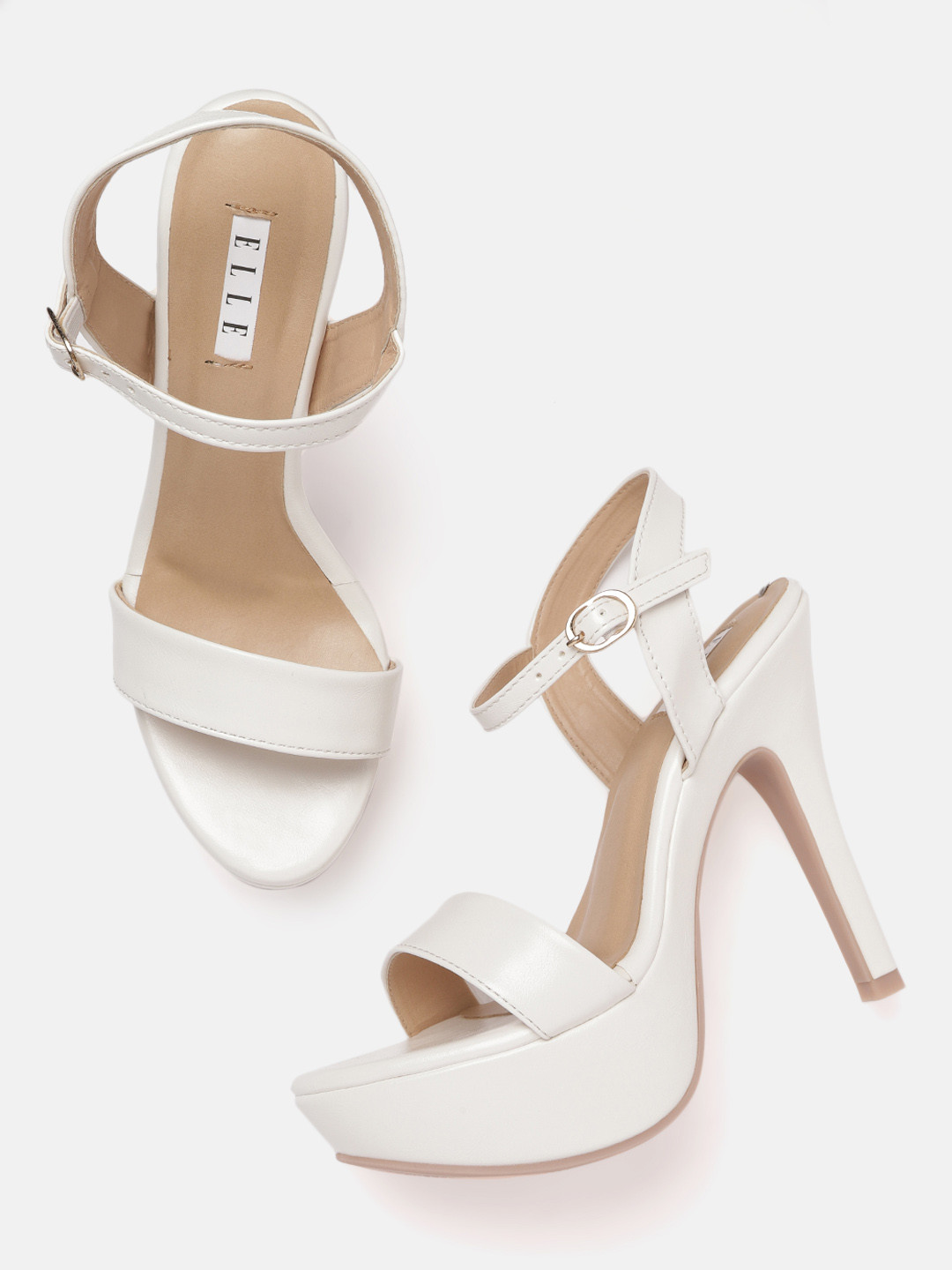 ELLE Women White Solid Stiletto Heels