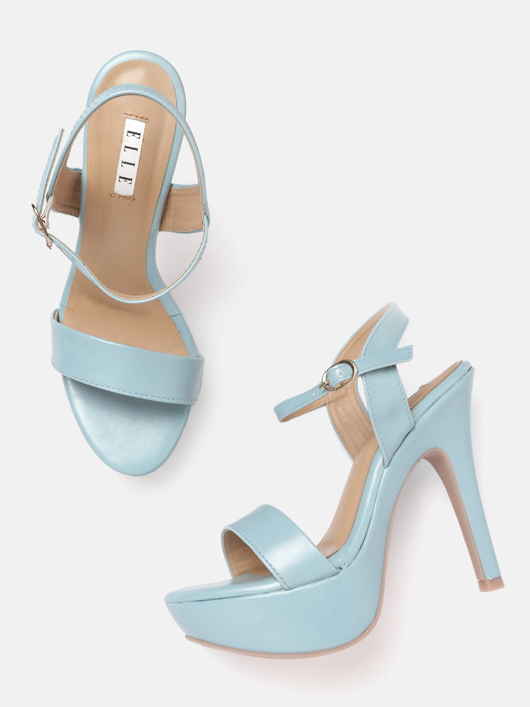 ELLE Blue Solid Stilettos