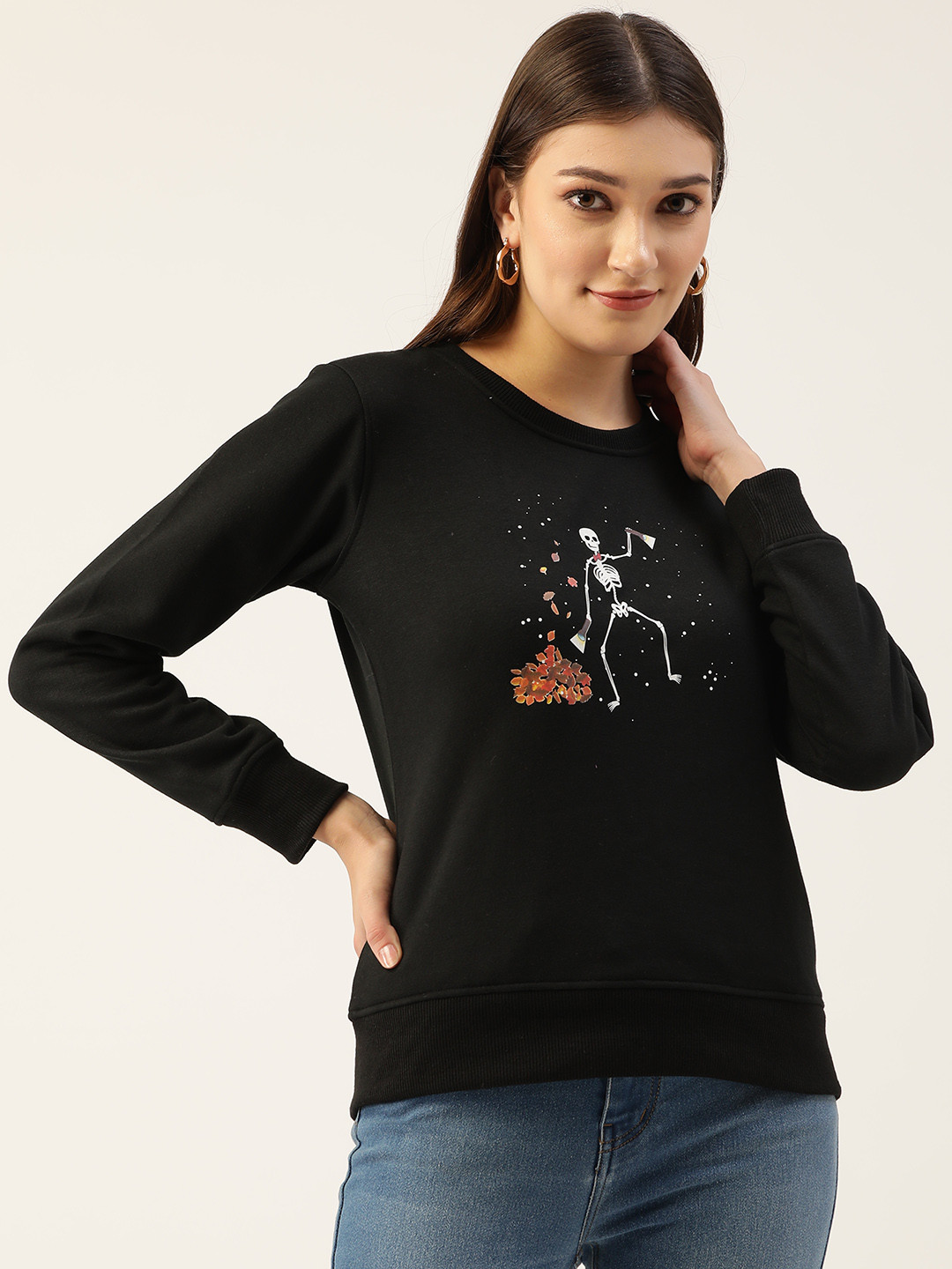 Clovia Women Holloween Printed Sweatshirt