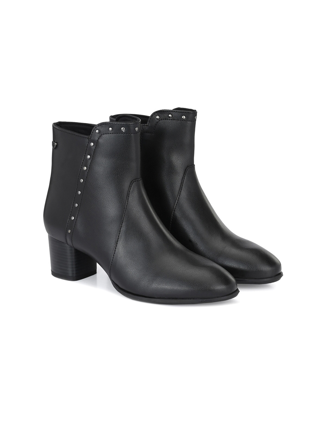 Delize Women Black Solid Regular Ankle Boots