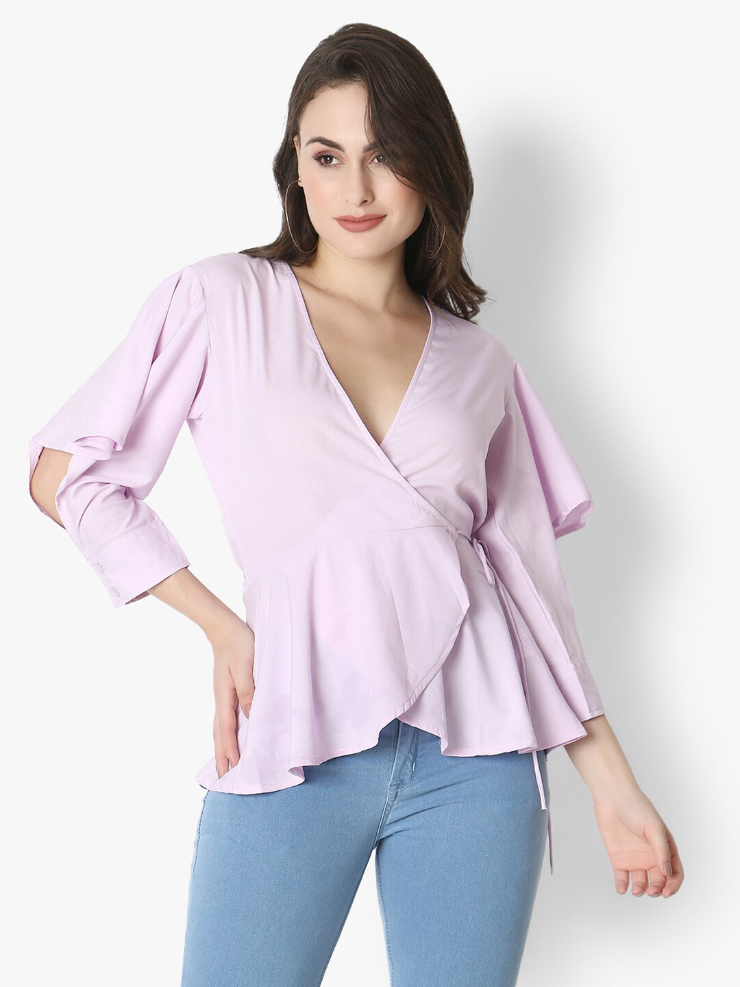 Again fashions Purple Wrap Top