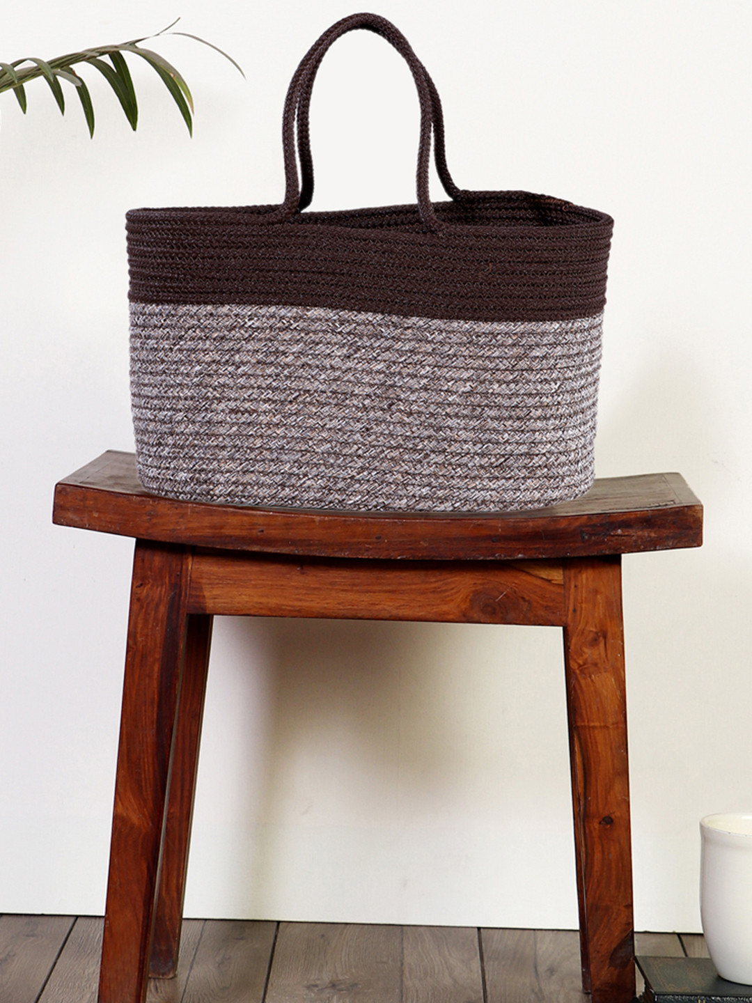 Pano Brown Textured Oval Storage Basket Organisers