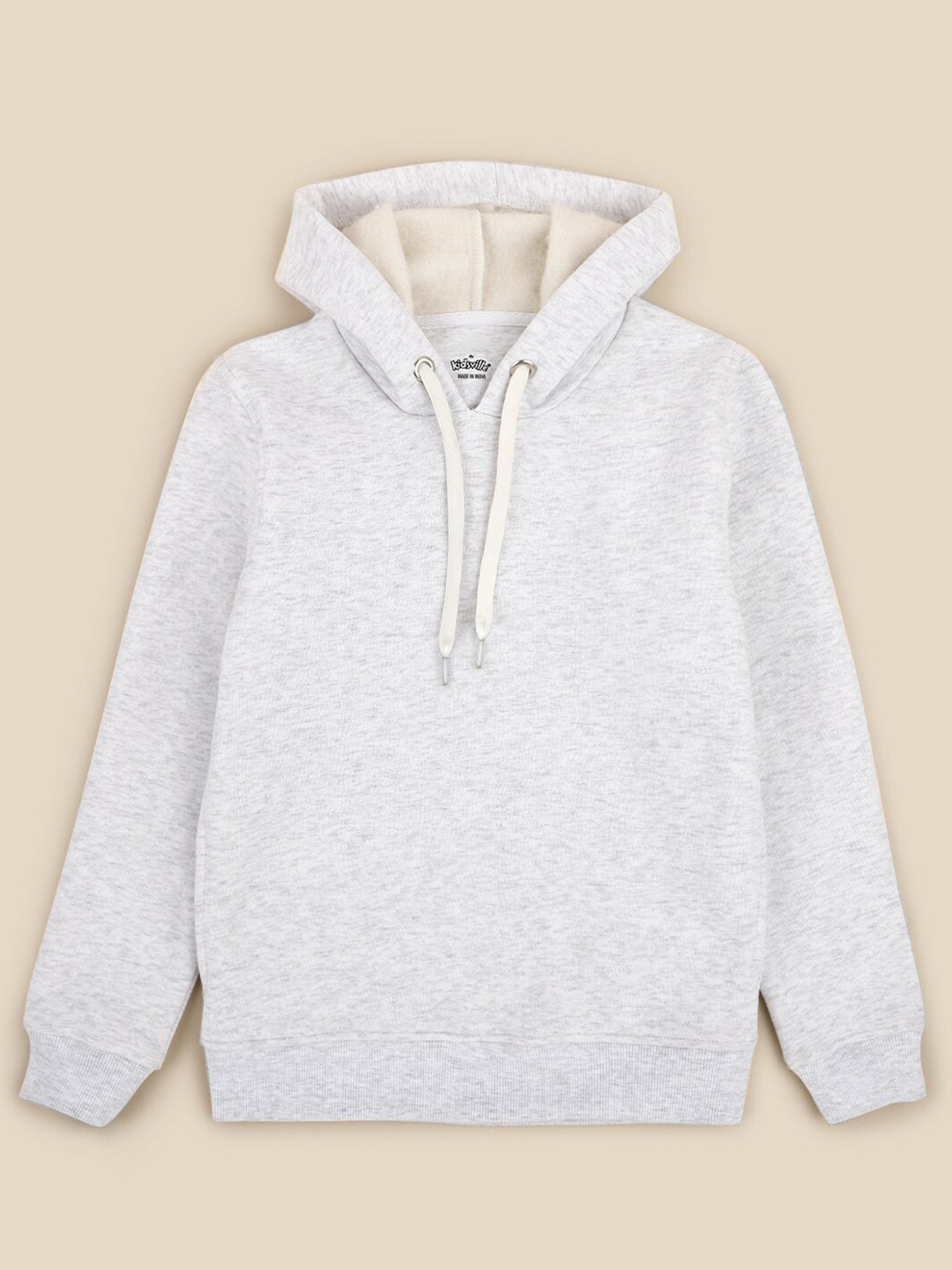 Kids Ville Boys Grey Melange Hooded Sweatshirt