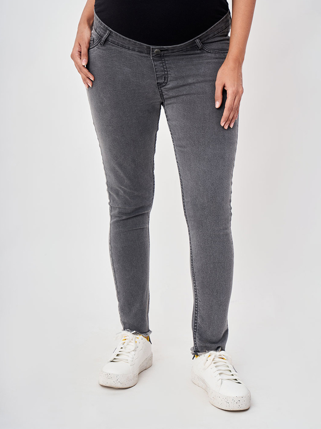 Ed-a-Mamma Women Black Slim Fit Heavy Fade Stretchable Sustainable Jeans