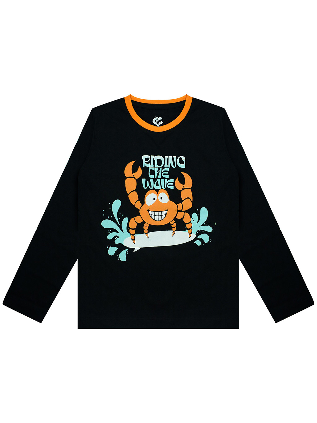 Silver Fang Boys Black Printed Cotton T-shirt