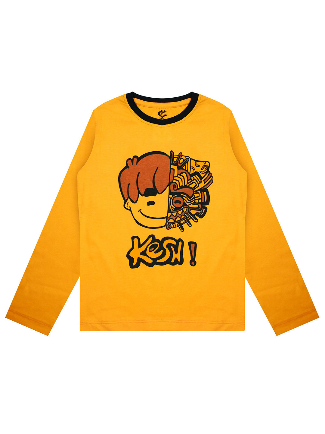 Silver Fang Boys Orange Printed Cotton T-shirt