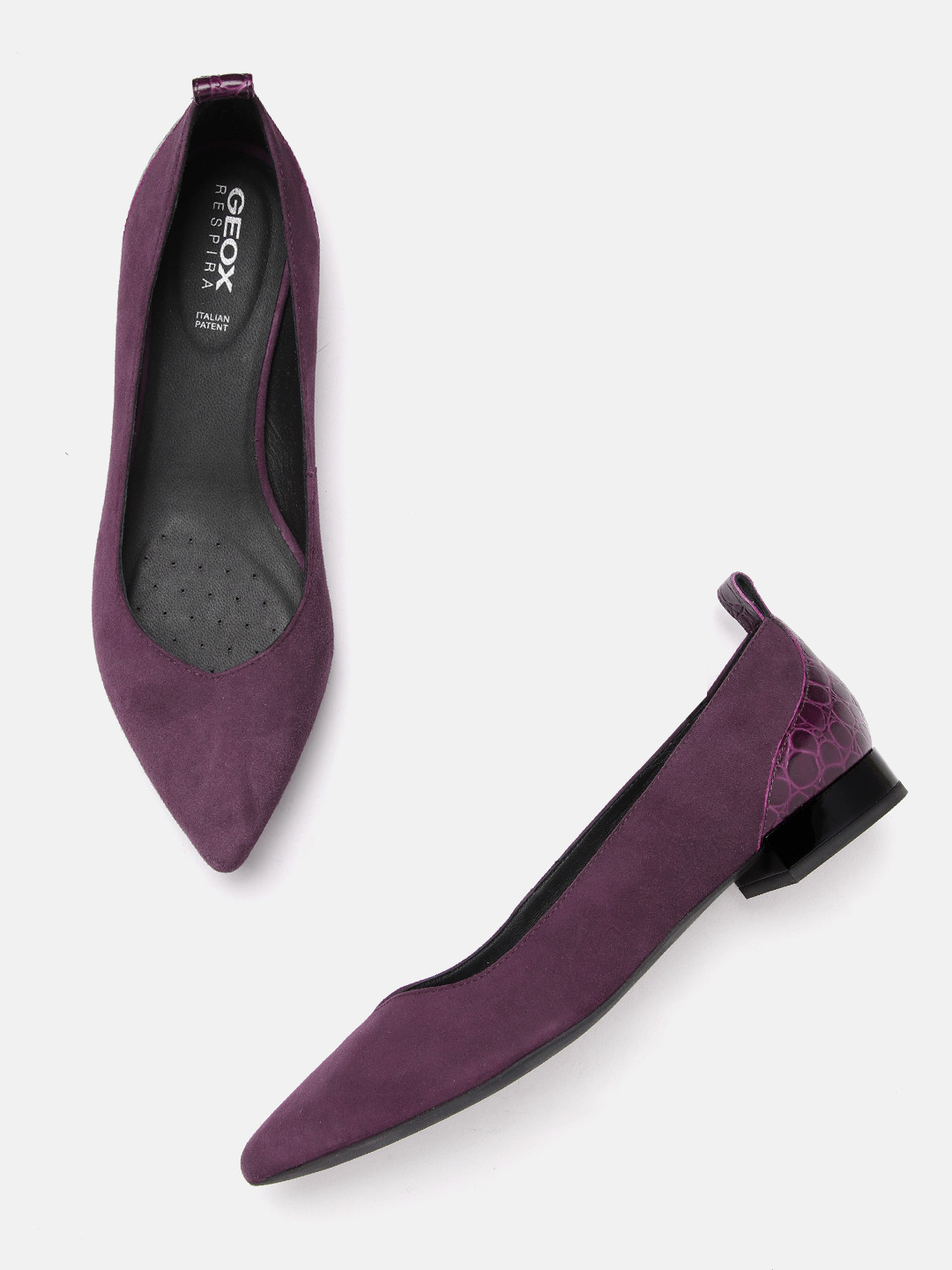 Geox Textured Leather Block Pumps