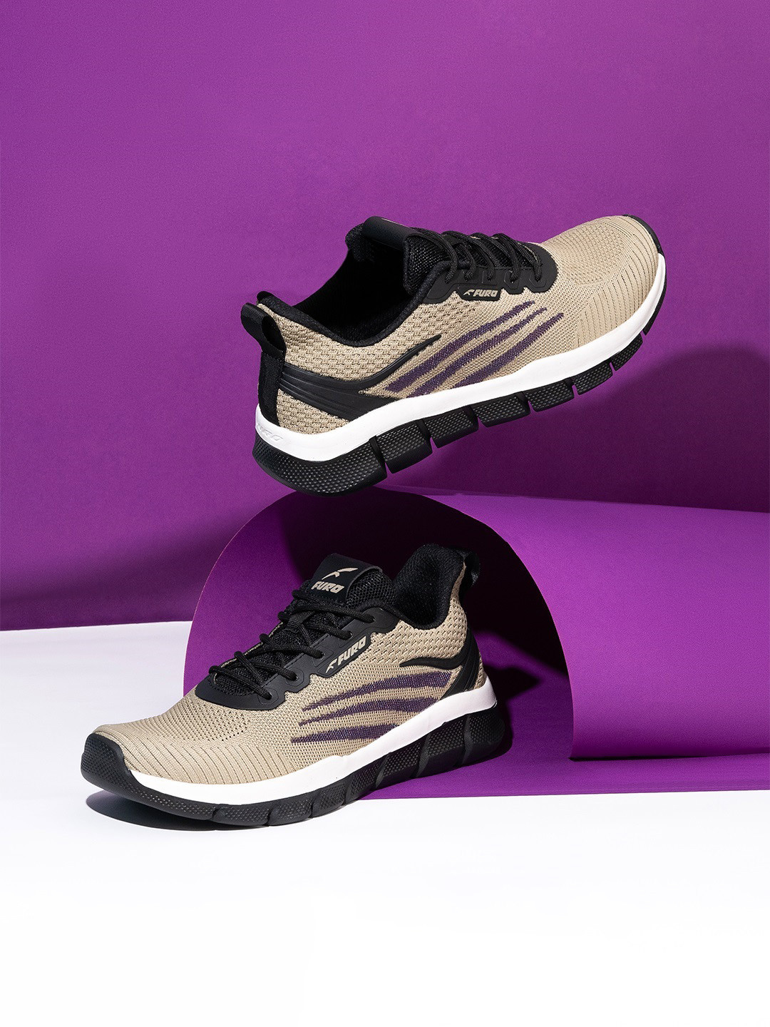 FURO by Red Chief Men Taupe Mesh Running Sports Shoes