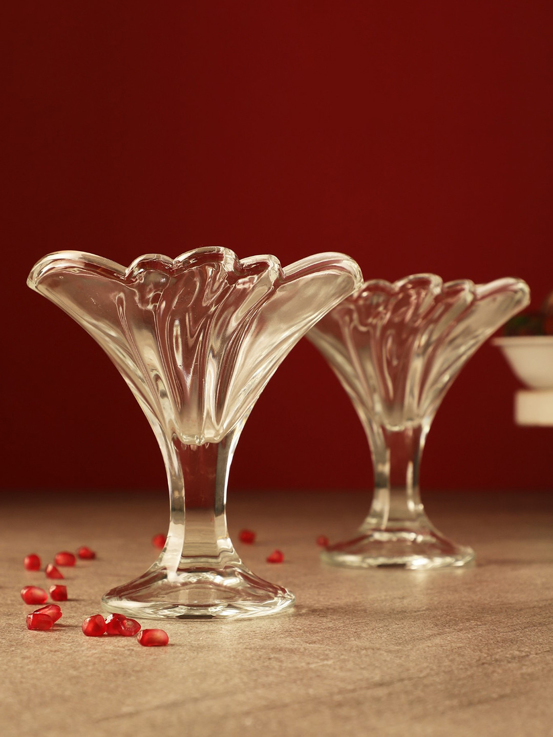 The Decor Mart Set Of 2 Transparent Ice-cream Cup Set
