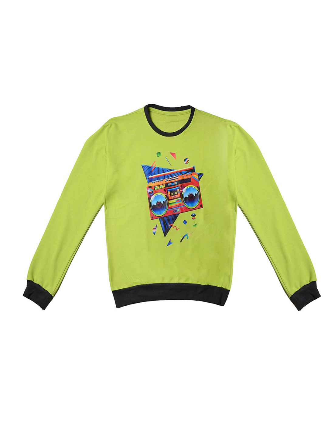 TINY HUG Kids Pack of 2 Fluorescent Green & Orange Printed Sweatshirts