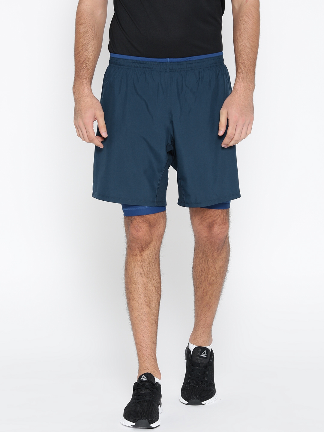 Buy Reebok Men Navy RE 2 1 Solid Running Shorts Shorts for Men
