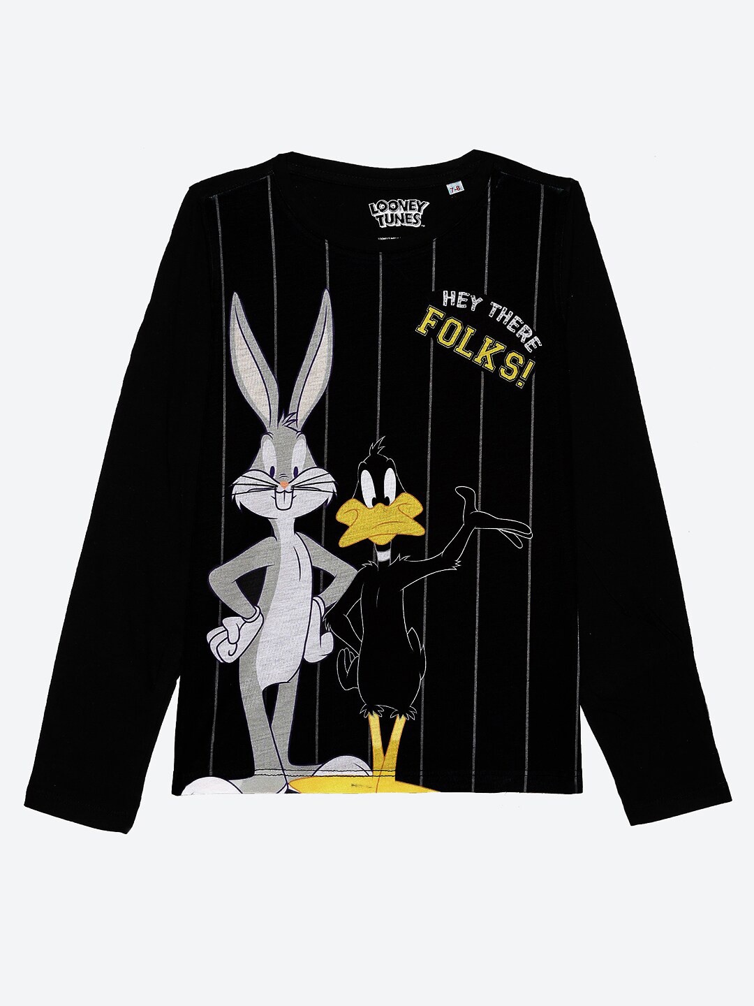 YK Warner Bros Boys Black & Red Looney Tunes Printed T-shirt