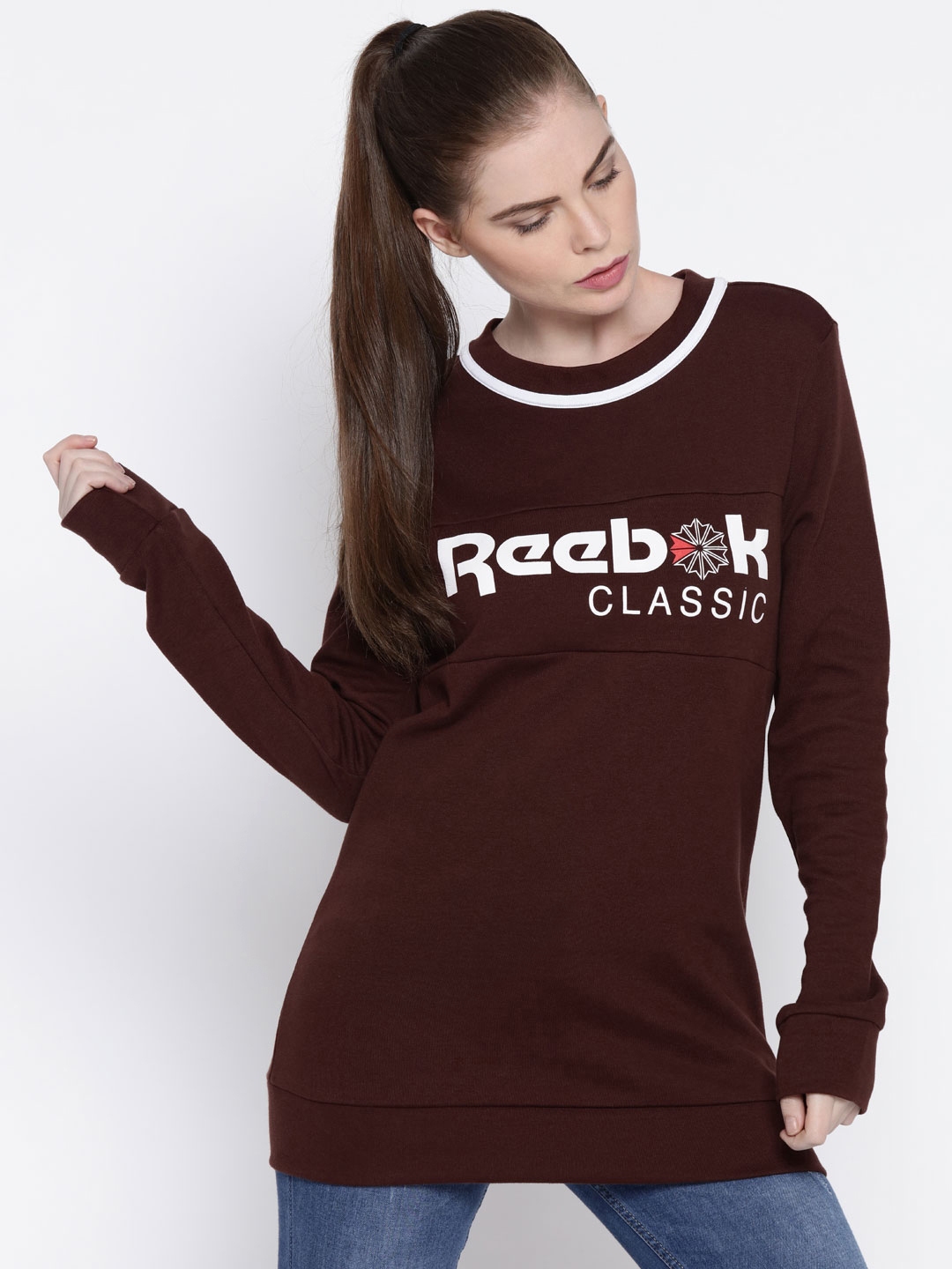 Buy reebok sweatshirt womens brown | Up 
